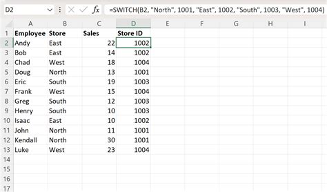 excel assign values to words.